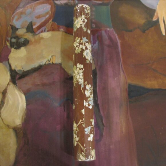 Vintage 1980s Brown Floral Wallpaper - Picture 9 of 11